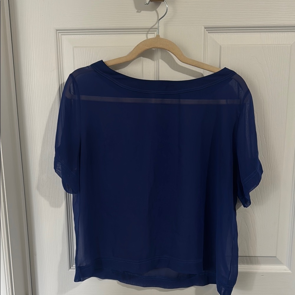 American Apparel Sheer Navy Blouse